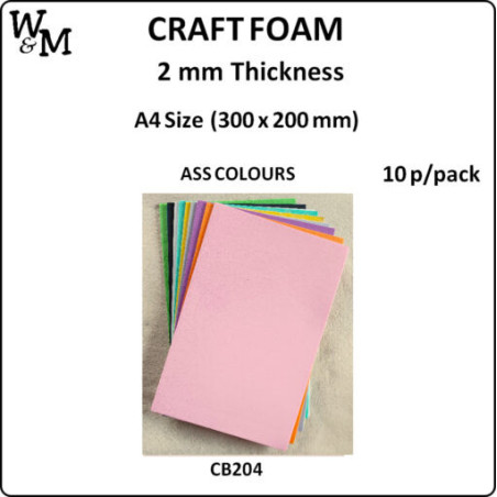 W&M Craft Foam Assorted A4 X 10pcs