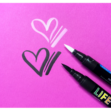 Life of Colour Brush Tip Paint Pen - White