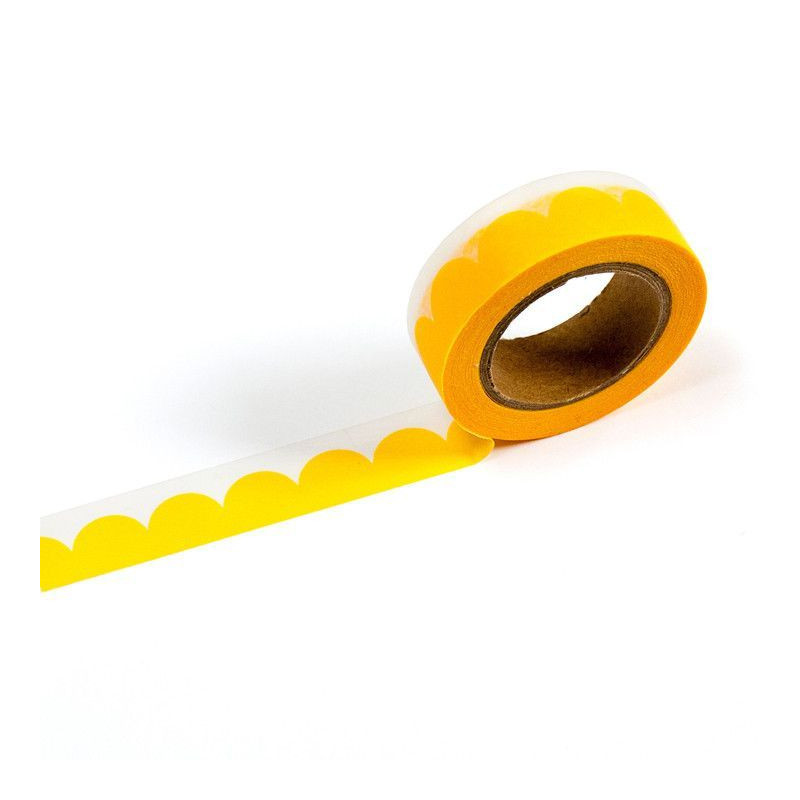 Scrapbook Studio Yellow Dot Scallop Washi Tape