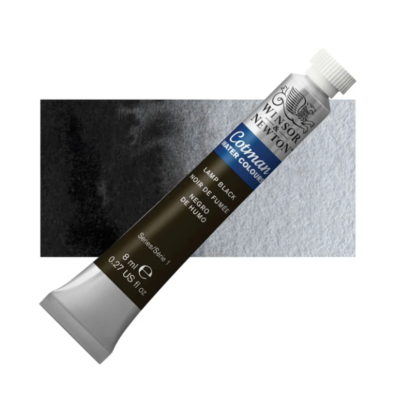 Winsor & Newton Cotman Watercolour 8ml Tube - Lamp Black