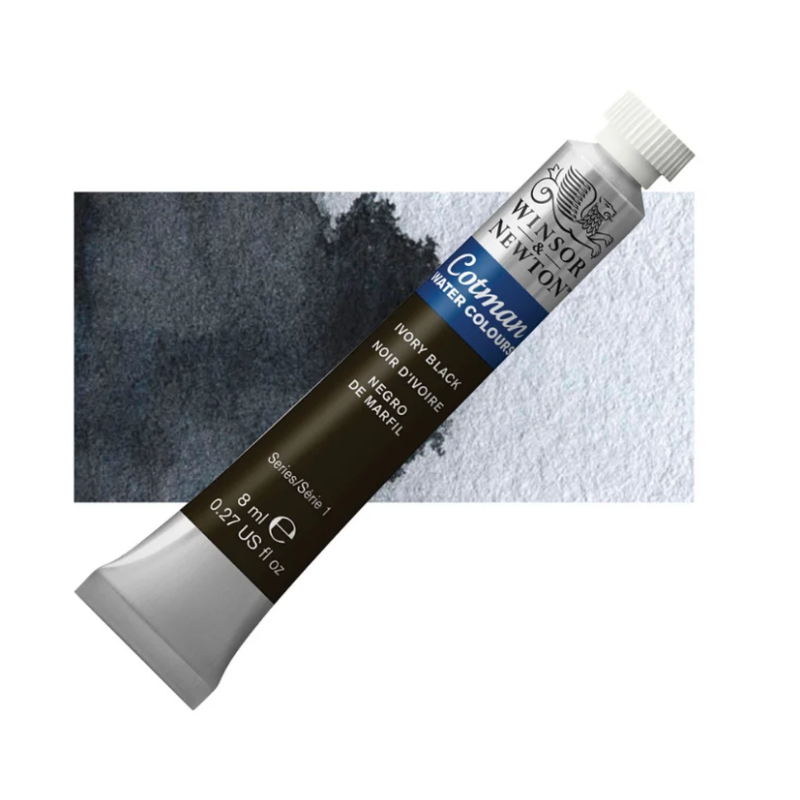 Winsor and Newton Cotman Watercolour 8ml Tube - Ivory Black