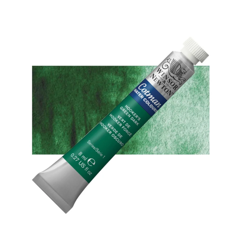 Winsor and Newton Cotman Watercolour 8ml Tube - Hookers Green Dark