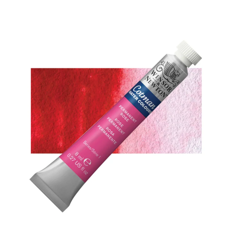 Winsor and Newton Cotman Watercolour 8ml Tube - Permanent Rose