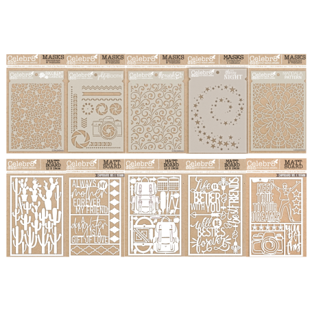 Celebr8 Chipboard & Stencil Bundle 2