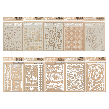 Celebr8 Chipboard & Stencil Bundle 3