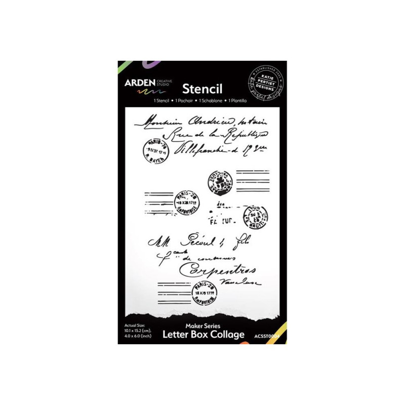 Arden Maker Series Letter Box Collage 4x6in Stencil