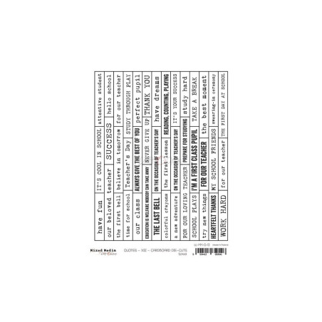 Craft O'clock Chipboard Die Cuts Quotes School