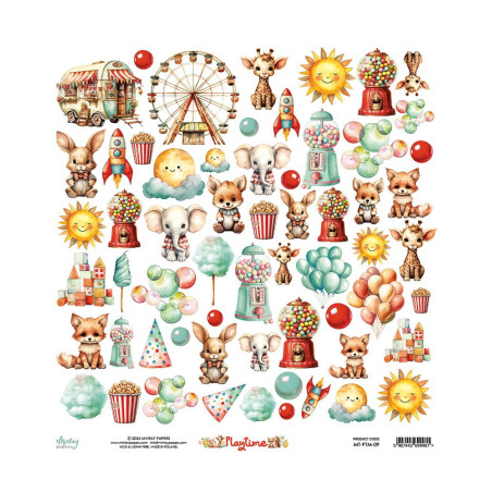 Mintay Playtime 12 x 12 Scrapbook Paper - Elements