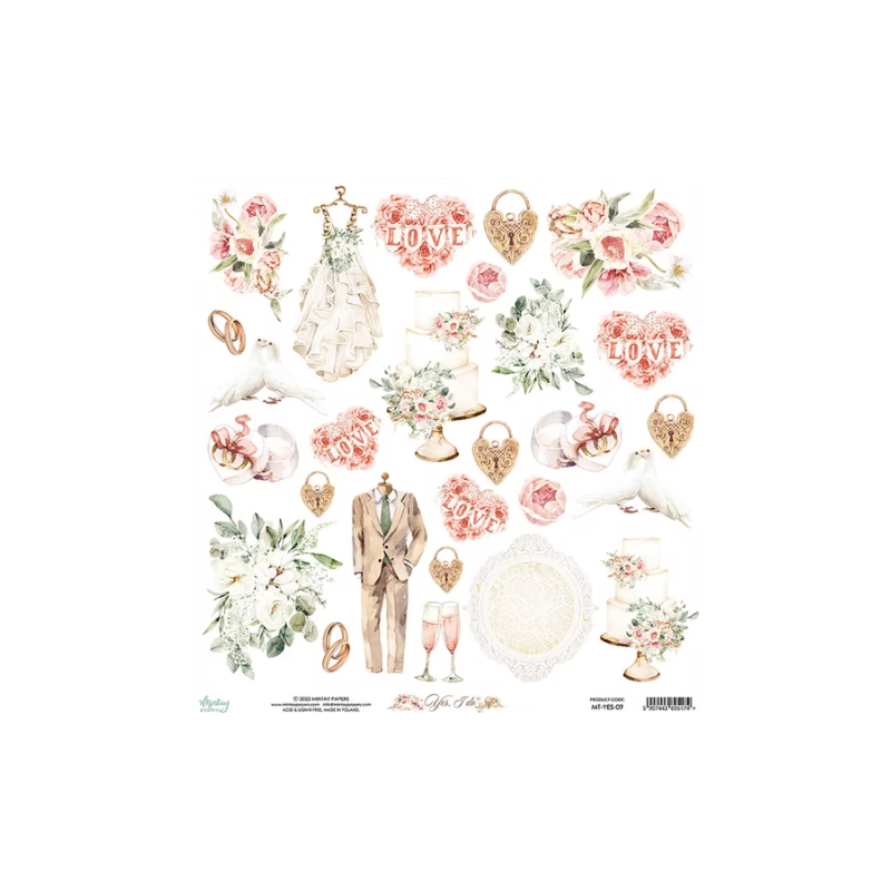 Mintay 12 x 12 Yes, I do Paper - Bonus Elements