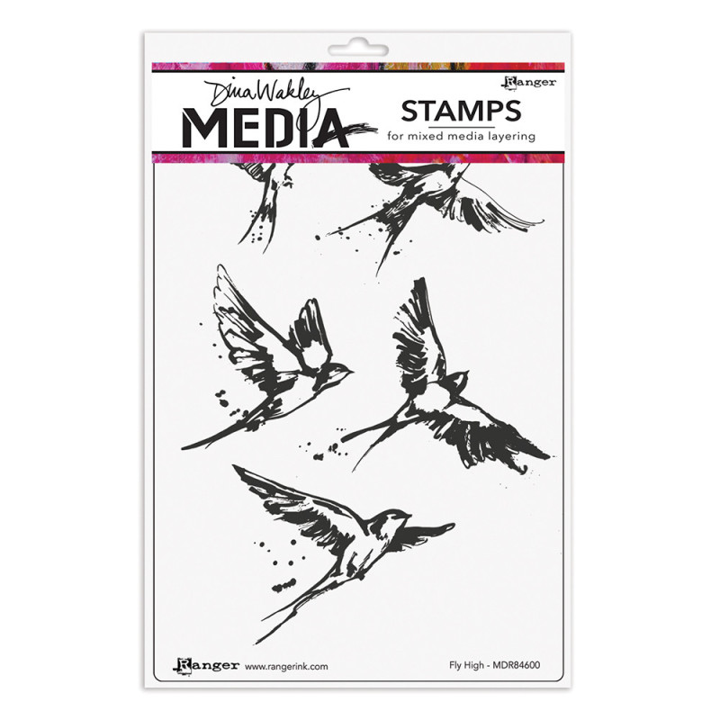 Ranger Dina Wakley Media Cling Stamps Fly High