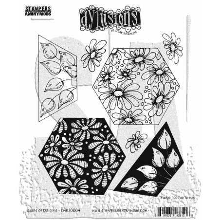 Ranger Dyan Reaveley's Dylusions Cling Stamp Collections 8.5"X7" - Quilts Of Daisies7