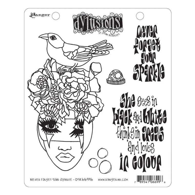 Ranger Dyan Reaveley's Dylusions Cling Stamp Collections 8.5"X7" - Never Forget Your Sparkle