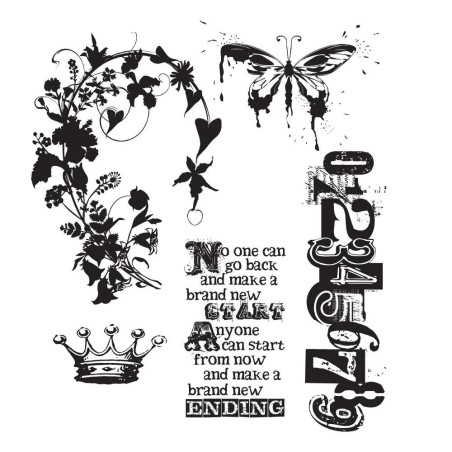 Tim Holtz Cling Stamps 7"X8.5" - Fairy Tale Frenzy