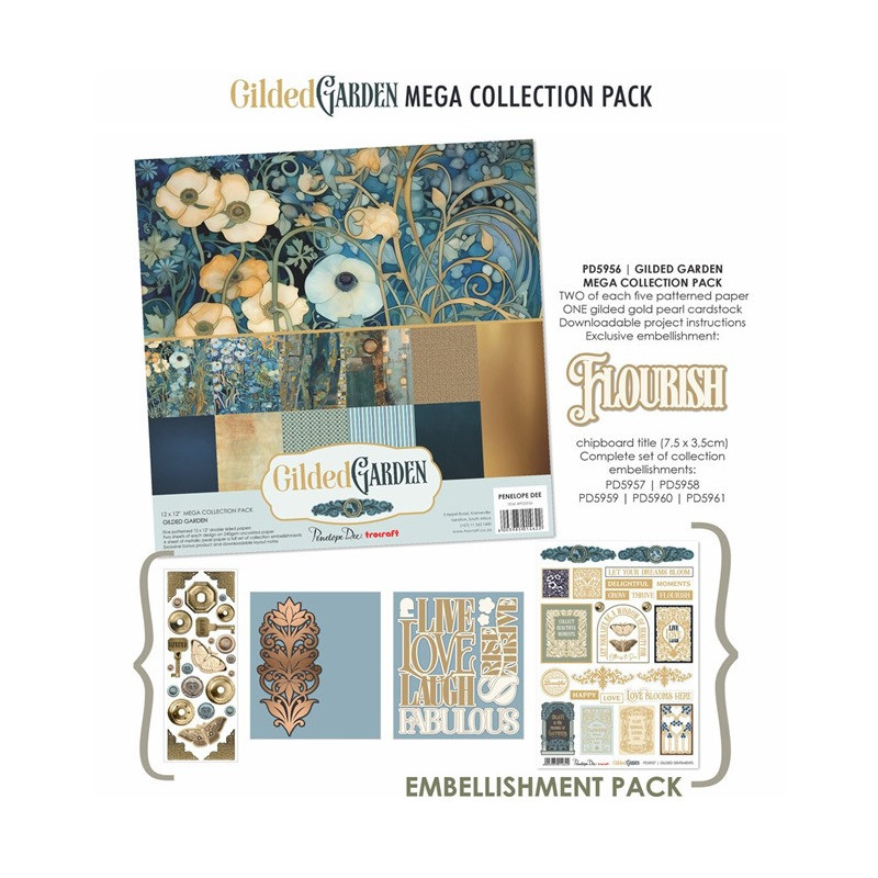 Penelope Dee 12X12 Mega Paper Pack - Gilded Garden