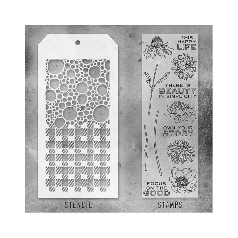 Tim Holtz Mixed-Media Stamps & Stencil Set 24