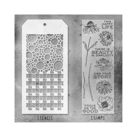 Tim Holtz Mixed-Media Stamps & Stencil Set 24
