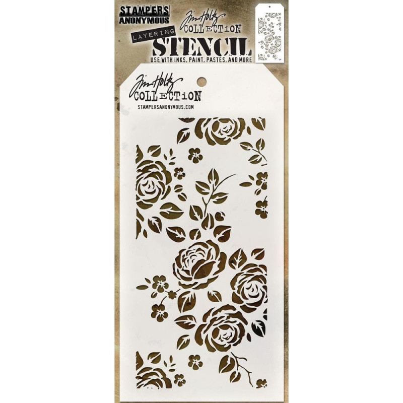 Tim Holtz Layered Stencil 4.125"X8.5" - Roses