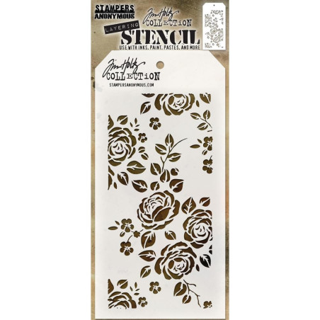 Tim Holtz Layered Stencil 4.125"X8.5" - Roses
