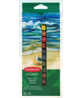 DERWENT ACADEMY WATERCOLOUR PAINT SET 12 X 12ML
