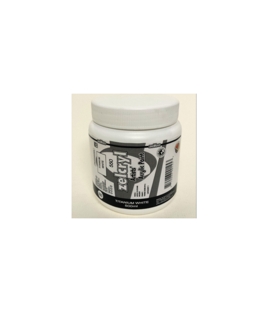 Zellen Zelcryl Acrylic Paint - Titanium White 500ml