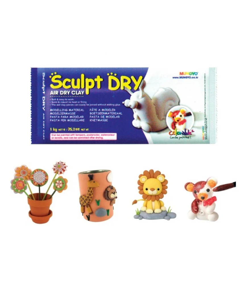 Mungyo Sculpt Dry Air-Dry Clay White 1kg