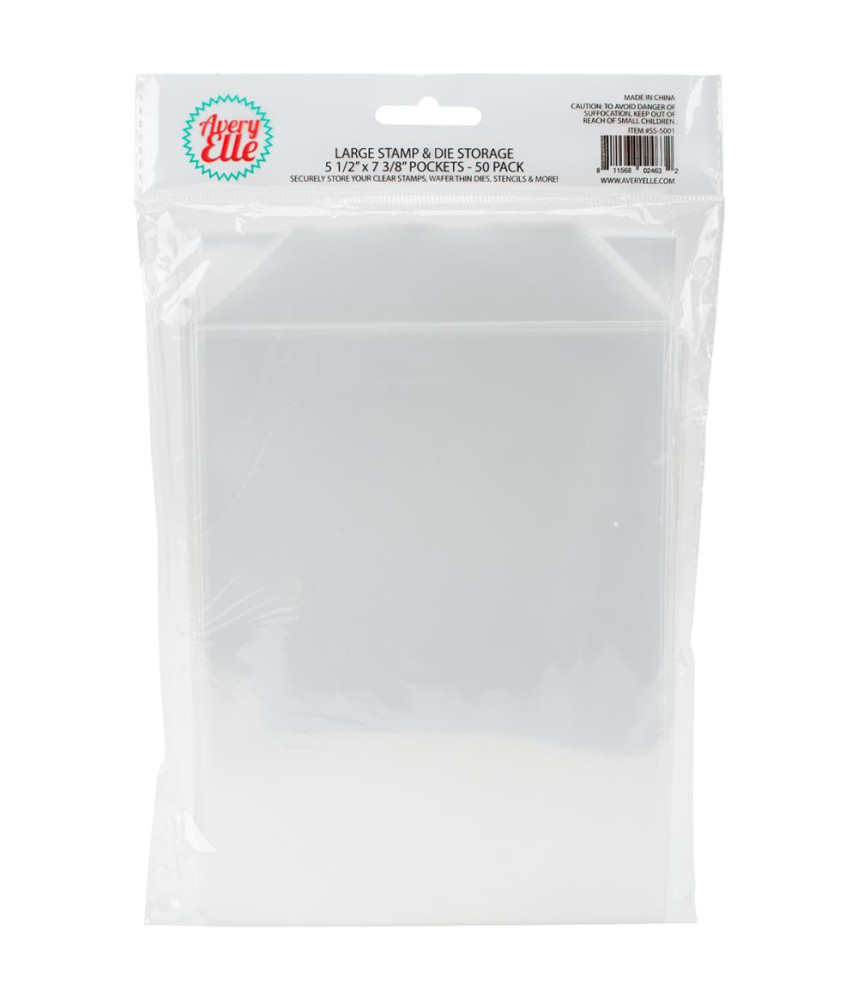 Avery Elle Stamp & Die Storage Pockets 50PC Large 5.5"X7.375"