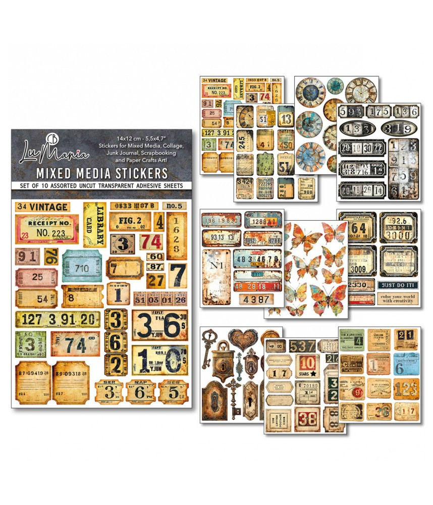 Grungy Tags Sticker Set 10/Pkg