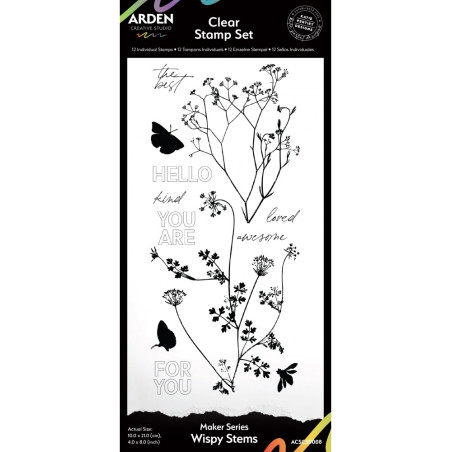 Maker Series Wispy Stems Clear Stamp Set 12 Stamps 10.0 x 21.0cm