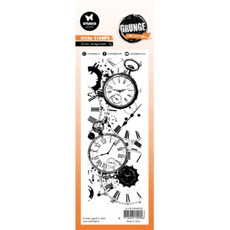 Clear Stamp Clock background Grunge 72x194x3mm