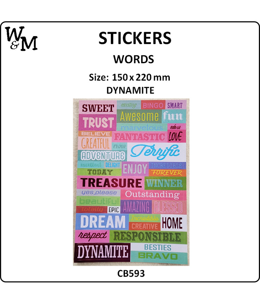 W&M Sticker WORDS DYNAMITE