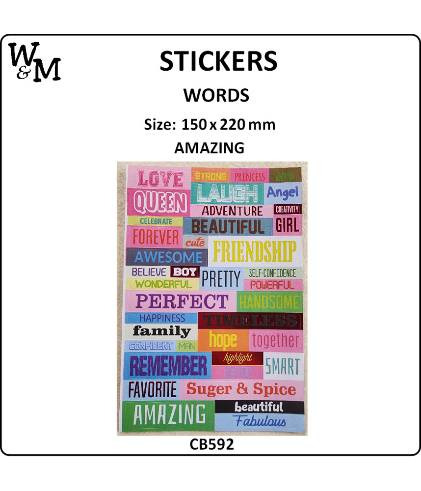 W&M Sticker WORDS AMAZING