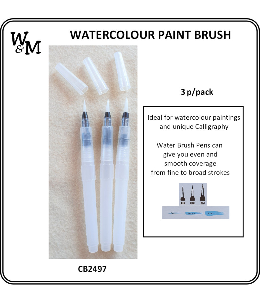 W&M Watercolour Paint Brush 3pc