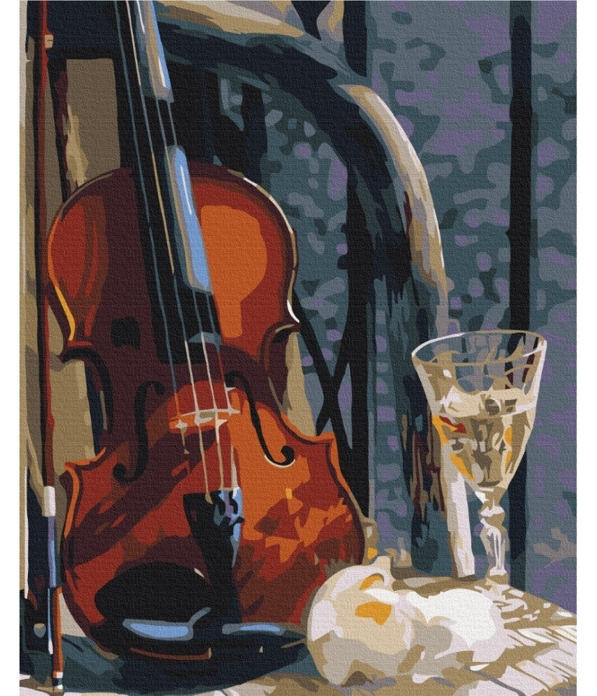 Brushme Paint by numbers Premium Violin with wine