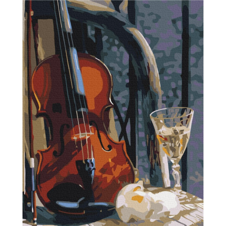 Brushme Paint by numbers Premium Violin with wine