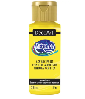 DecoArt Americana Acrylic Paint 59ml 2oz Yellows - Lemon Burst (Transparent)