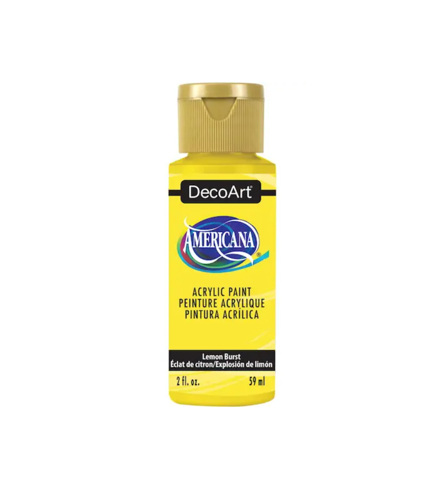 DecoArt Americana Acrylic Paint 59ml 2oz Yellows - Lemon Burst (Transparent)