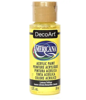 DecoArt Americana Acrylic Paint 59ml 2oz Yellows - Lemon Yellow (Semi-Opaque)