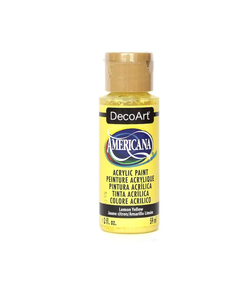 DecoArt Americana Acrylic Paint 59ml 2oz Yellows - Lemon Yellow (Semi-Opaque)