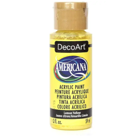 DecoArt Americana Acrylic Paint 59ml 2oz Yellows - Lemon Yellow (Semi-Opaque)