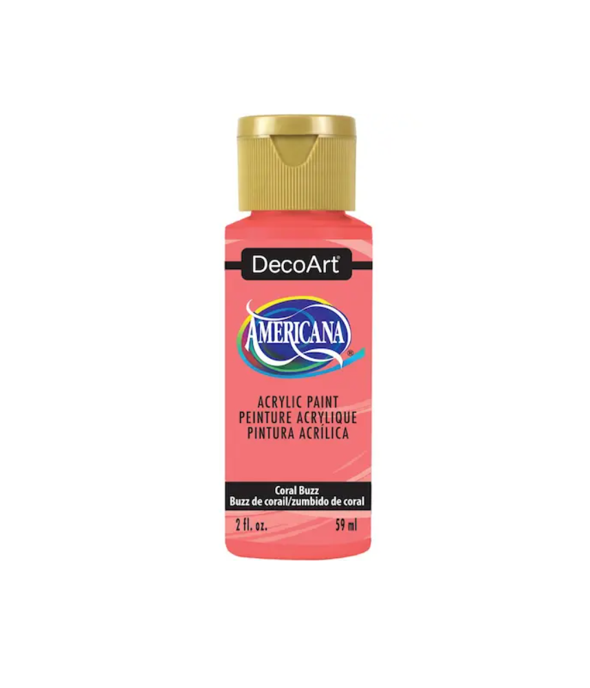 DecoArt Americana Acrylic Paint 59ml 2oz Reds - Coral Buzz