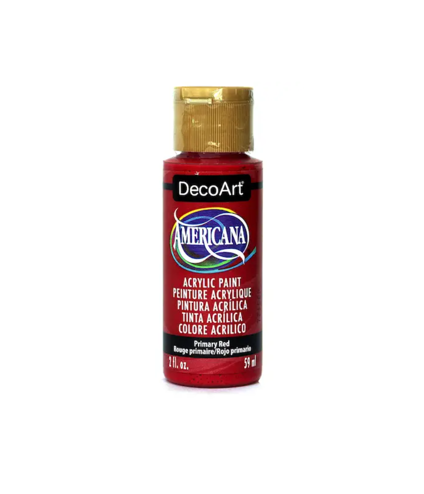DecoArt Americana Acrylic Paint 59ml 2oz Reds - Primary Red (Semi-Opaque)