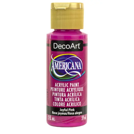 DecoArt Americana Acrylic Paint 59ml 2oz Reds - Joyful Pink (Transparent)