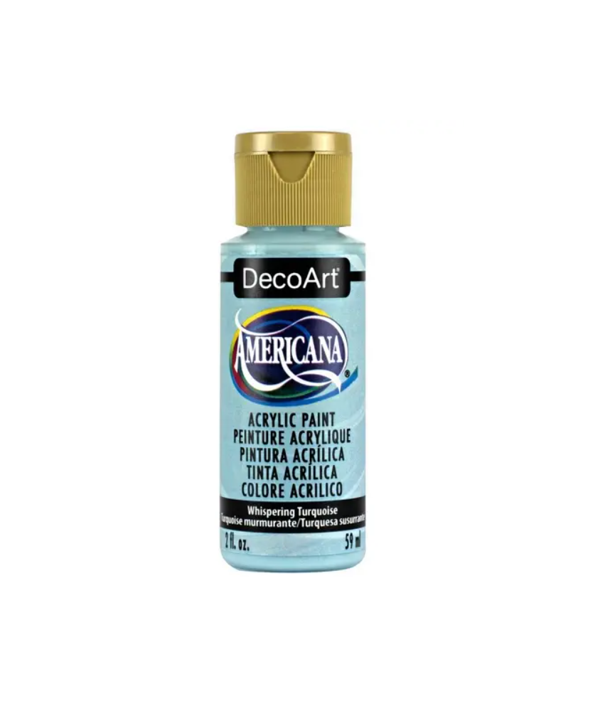 DecoArt Americana Acrylic Paint 59ml 2oz Blues - Whispering Turquoise (Semi-Opaque)