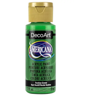 DecoArt Americana Acrylic Paint 59ml 2oz Greens - Festive Green (Semi-Opaque)