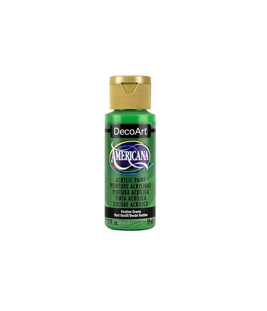 DecoArt Americana Acrylic Paint 59ml 2oz Greens - Festive Green (Semi-Opaque)