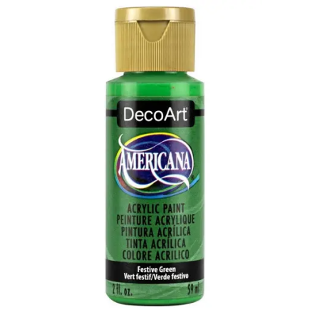 DecoArt Americana Acrylic Paint 59ml 2oz Greens - Festive Green (Semi-Opaque)