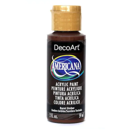 DecoArt Americana Acrylic Paint 59ml 2oz Browns - Burnt Umber