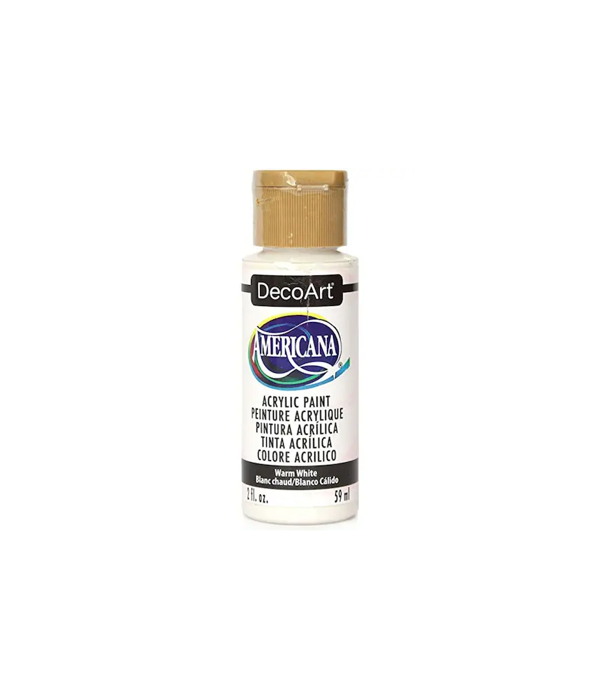 DecoArt Americana Acrylic Paint 59ml 2oz Greys - Warm White (Semi-Opaque)
