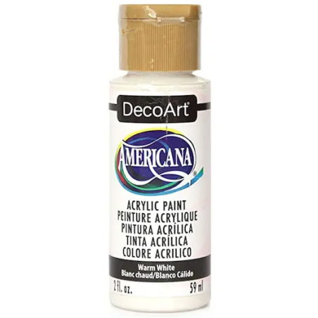 DecoArt Americana Acrylic Paint 59ml 2oz Greys - Warm White (Semi-Opaque)