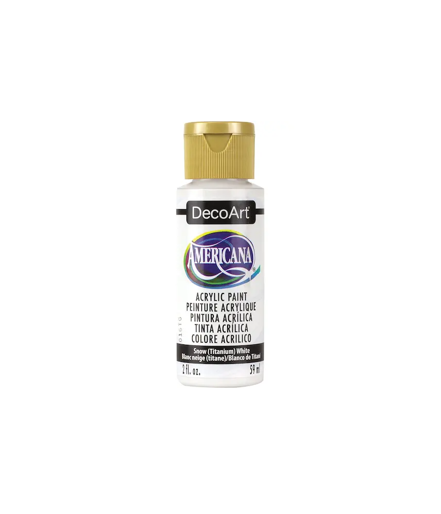 DecoArt Americana Acrylic Paint 59ml 2oz Greys - Snow (Titanium) White